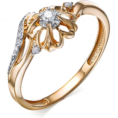 

Кольцо с 9 бриллиантами из красного золота р. 19 Алкор 14333-100, 14333-100