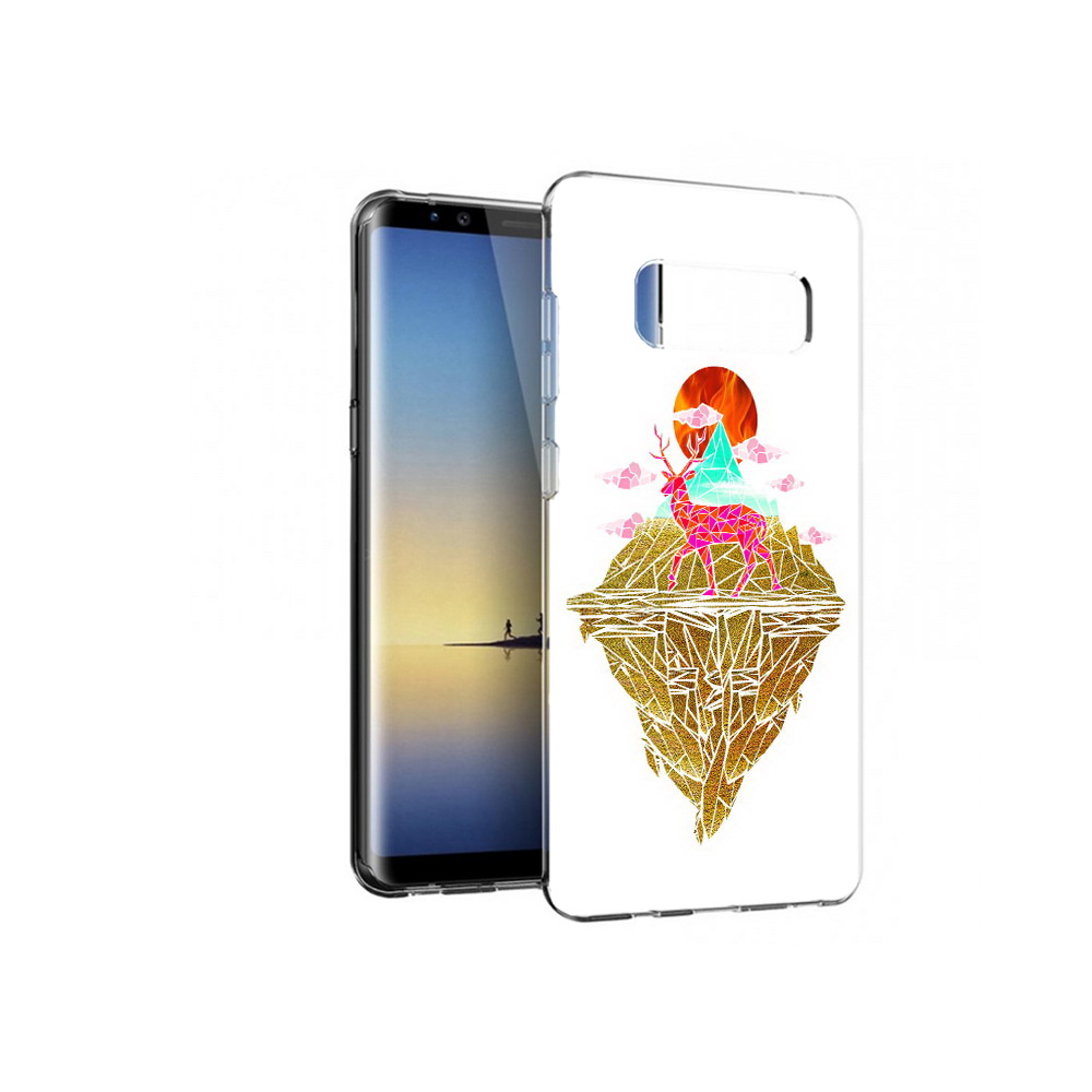 

Чехол MyPads Tocco для Samsung Galaxy Note 8 розовый олень абстракция, Прозрачный, Tocco