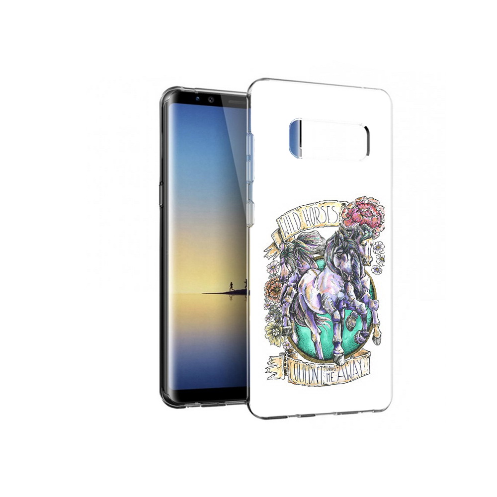 

Чехол MyPads Tocco для Samsung Galaxy Note 8 рисунок коней в цветах, Прозрачный, Tocco