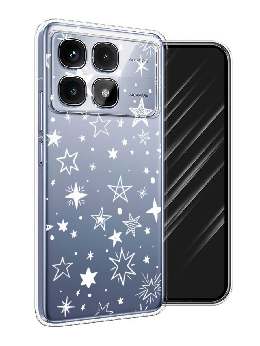 

Чехол Awog на Xiaomi Redmi K70 Ultra "Звездочки графика белая", Прозрачный;белый, 323050-1