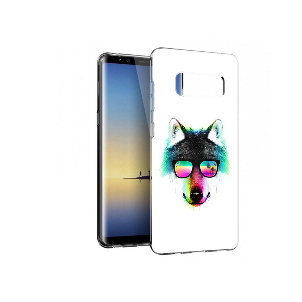 

Чехол MyPads Tocco для Samsung Galaxy Note 8 радужный волк, Прозрачный, Tocco