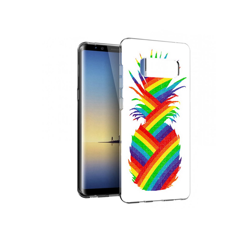 

Чехол MyPads Tocco для Samsung Galaxy Note 8 радужный ананас, Прозрачный, Tocco