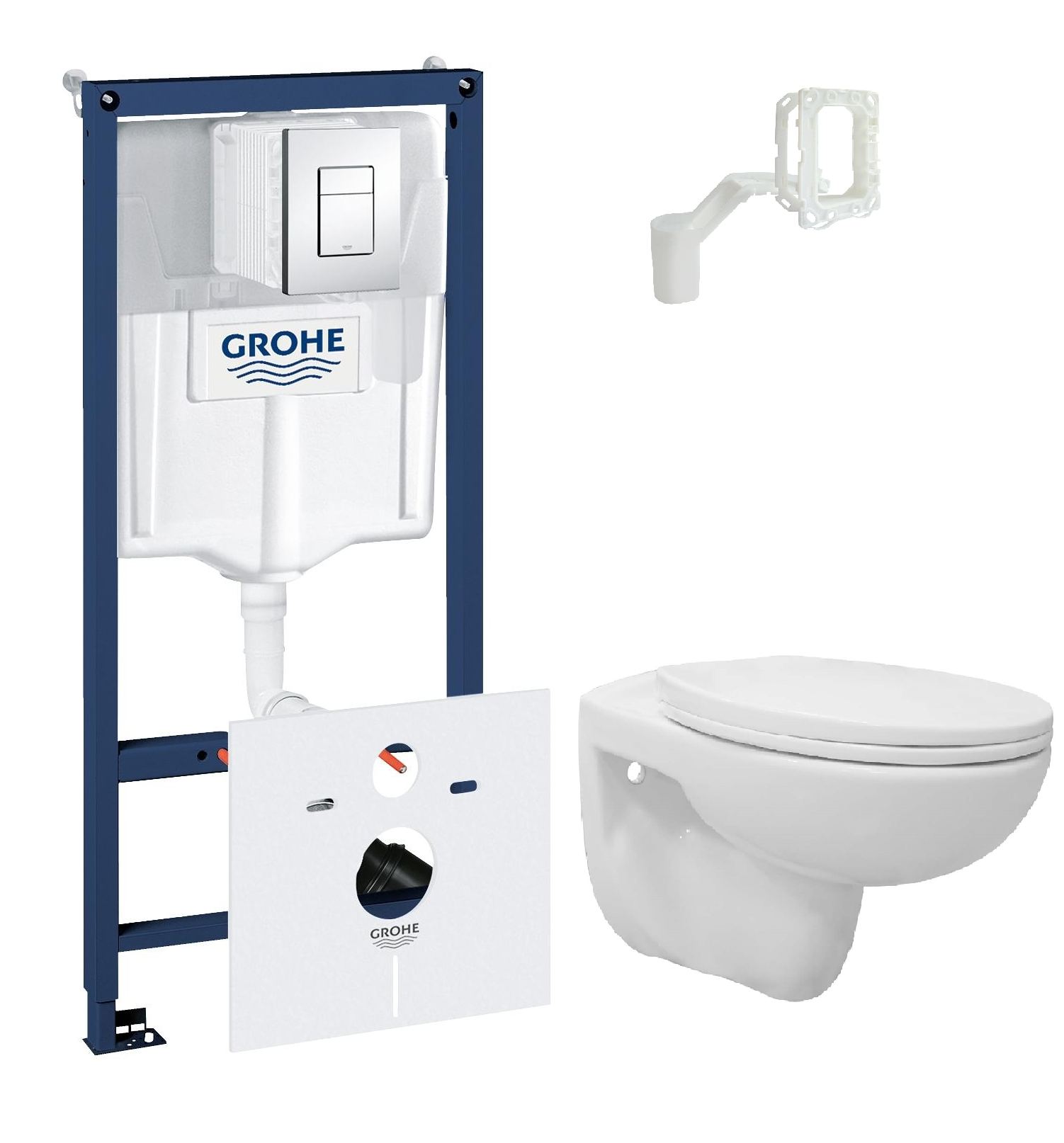 фото Комплект инсталляция grohe 38827000 5в1+унитаз подвесной loranto fredo wh8005