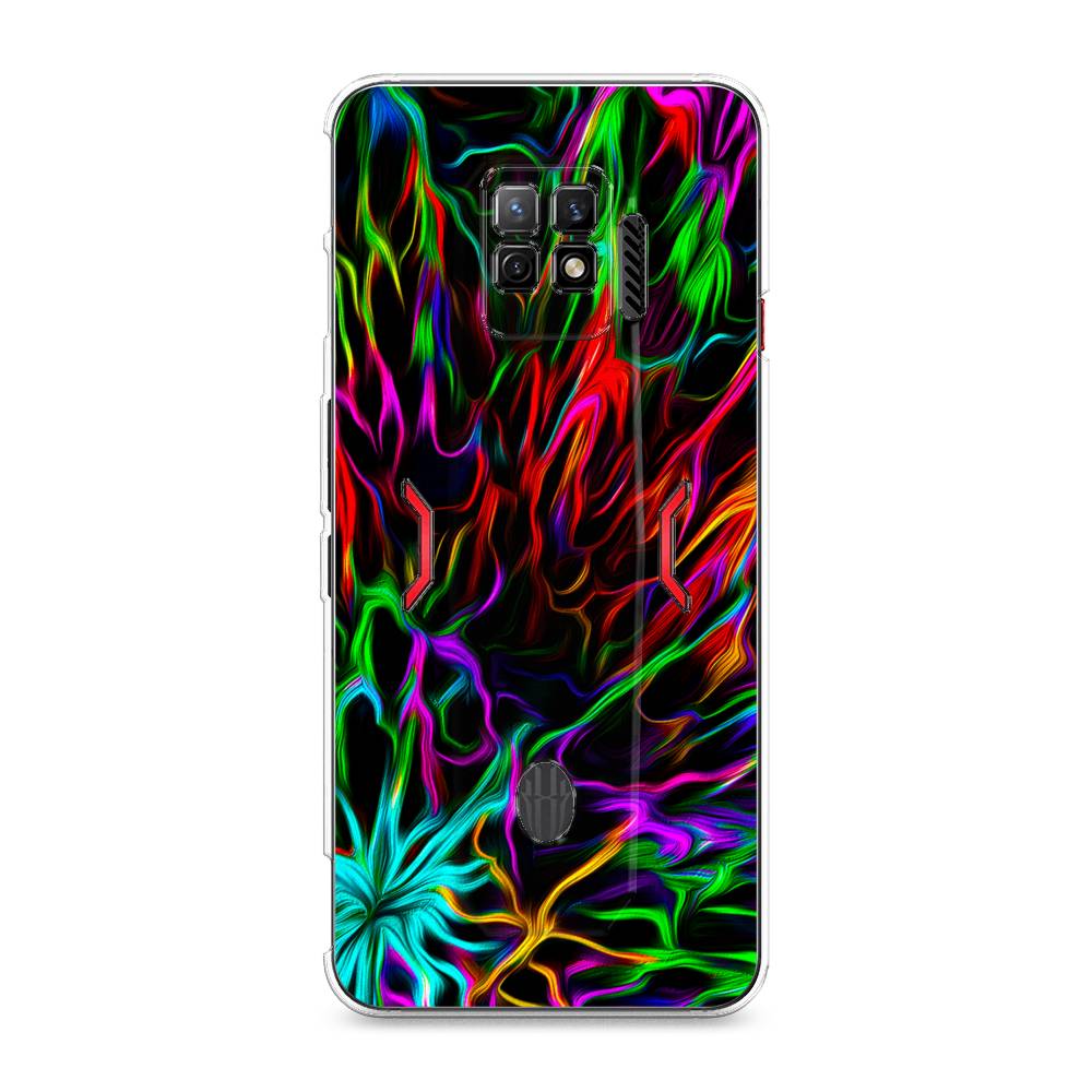 

Чехол на ZTE Nubia Red Magic 7 Pro "Разноцветные разводы", Голубой;зеленый;оранжевый, 136050-3