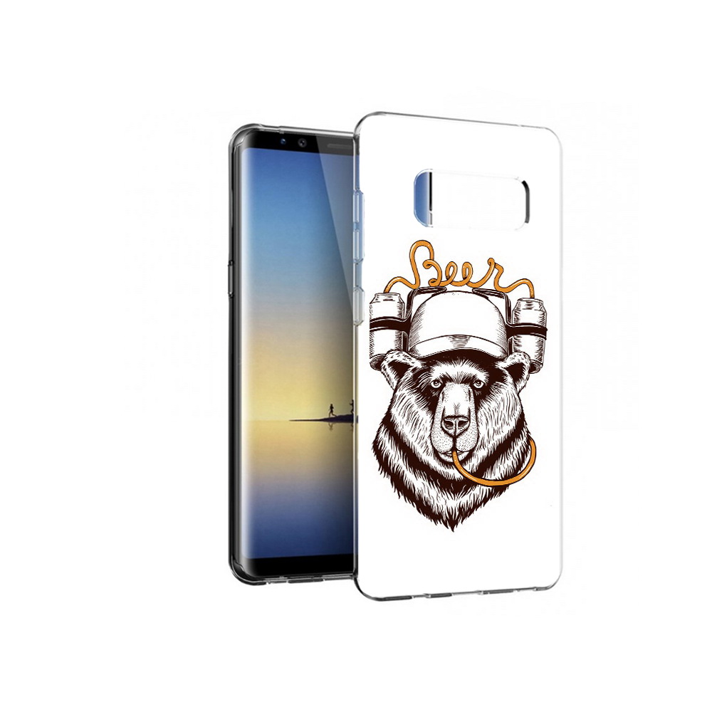 

Чехол MyPads Tocco для Samsung Galaxy Note 8 пивной медведь, Прозрачный, Tocco