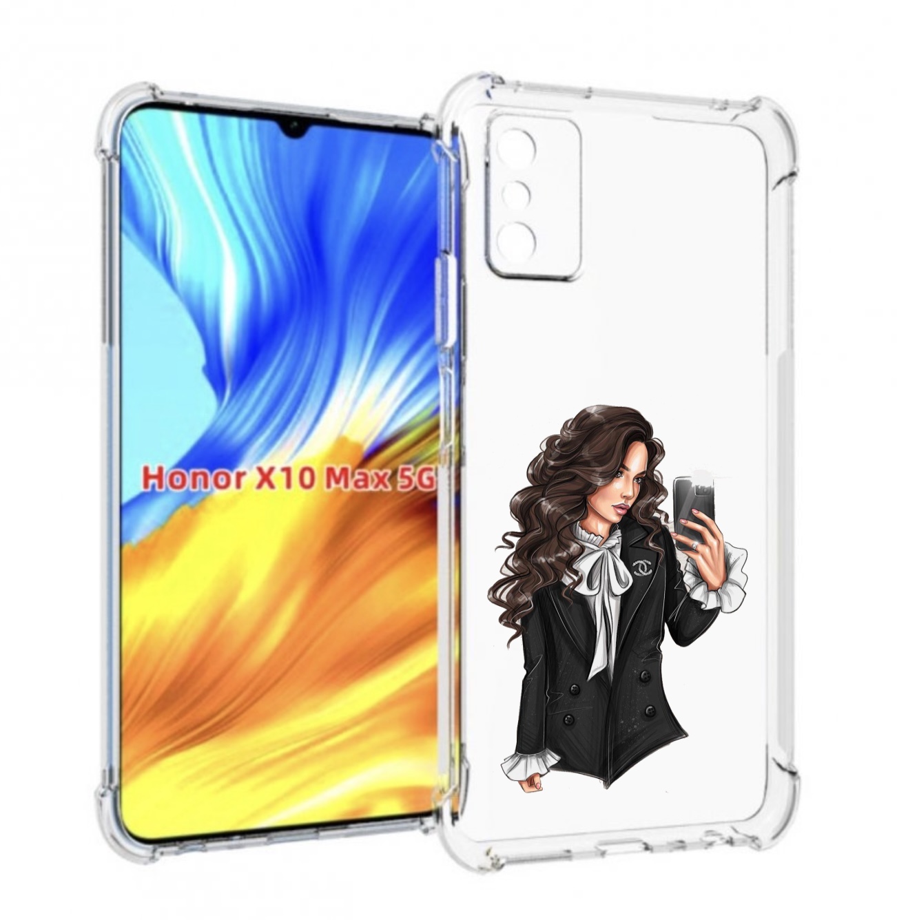 

Чехол MyPads Стильная-девушка для Honor X10 Max, Прозрачный, Tocco