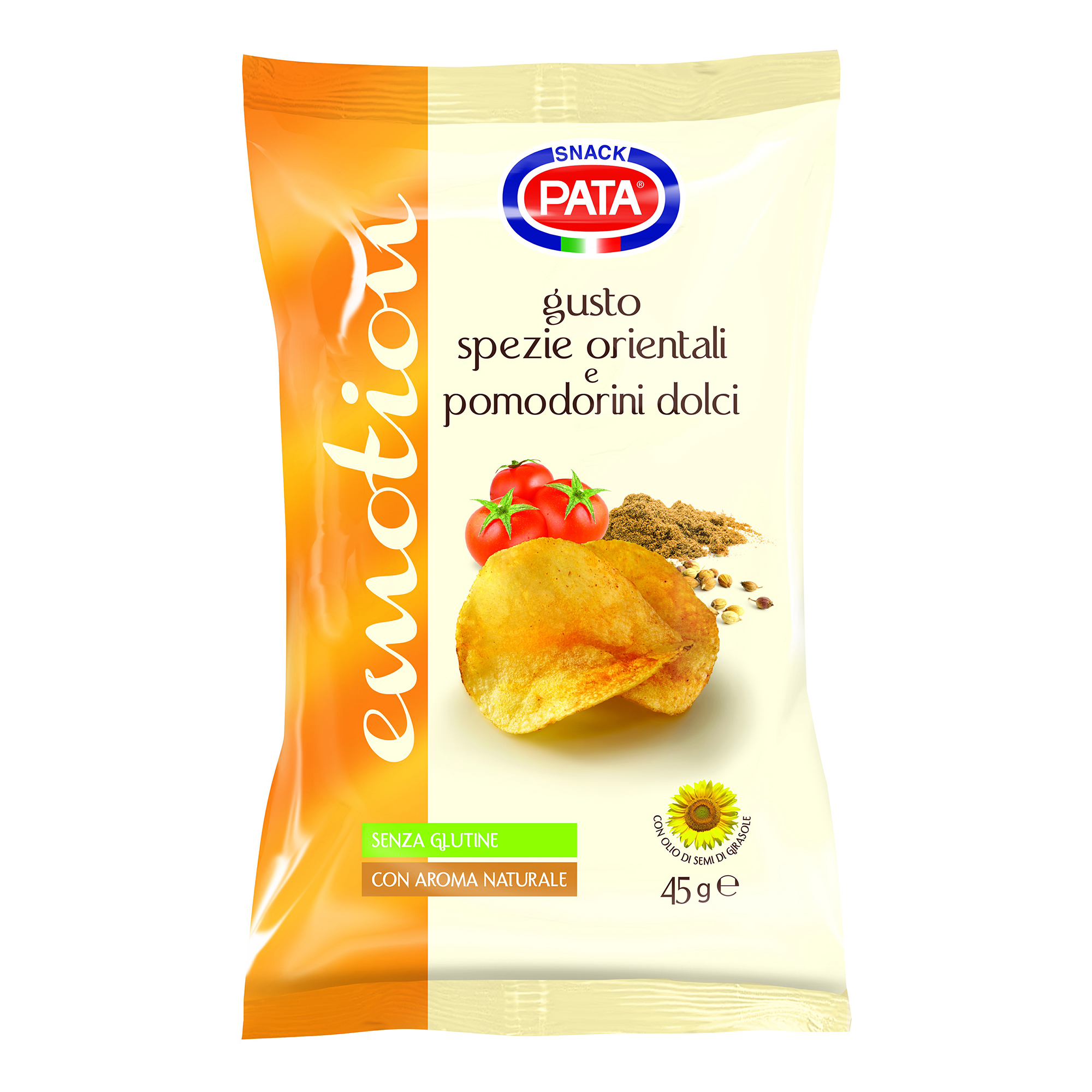 Чипсы картофельные Pata cо вкусом восточных специй и помидоров черри 45 г