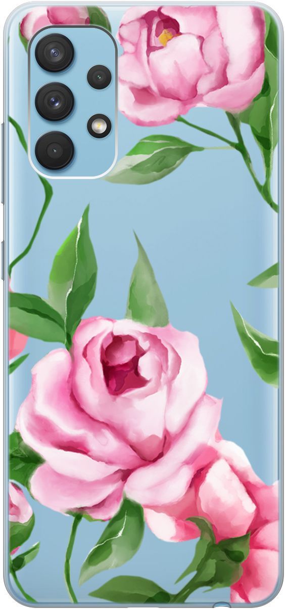 

Чехол на Samsung Galaxy A32 с принтом "Amazing Peonies" прозрачный, Прозрачный;розовый, 5372