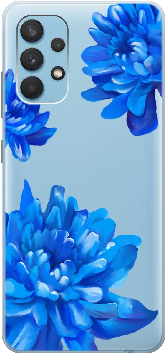 

Чехол на Samsung Galaxy A32 с принтом "Amazing Asters" прозрачный, Прозрачный;голубой, 5372