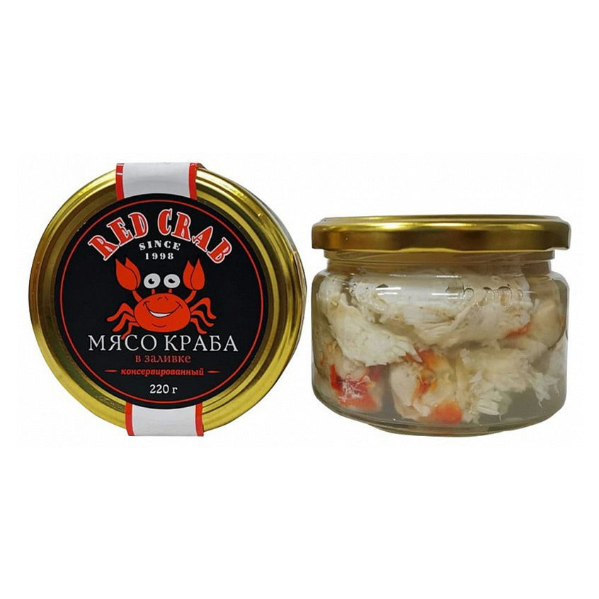 

Мясо камчатского краба Red Crab Первый сорт в соленой заливке 220 г