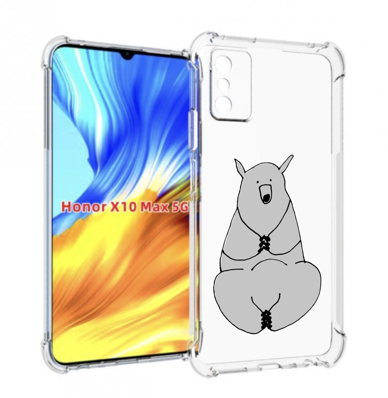 

Чехол MyPads Серый медведь для Honor X10 Max, Прозрачный, Tocco