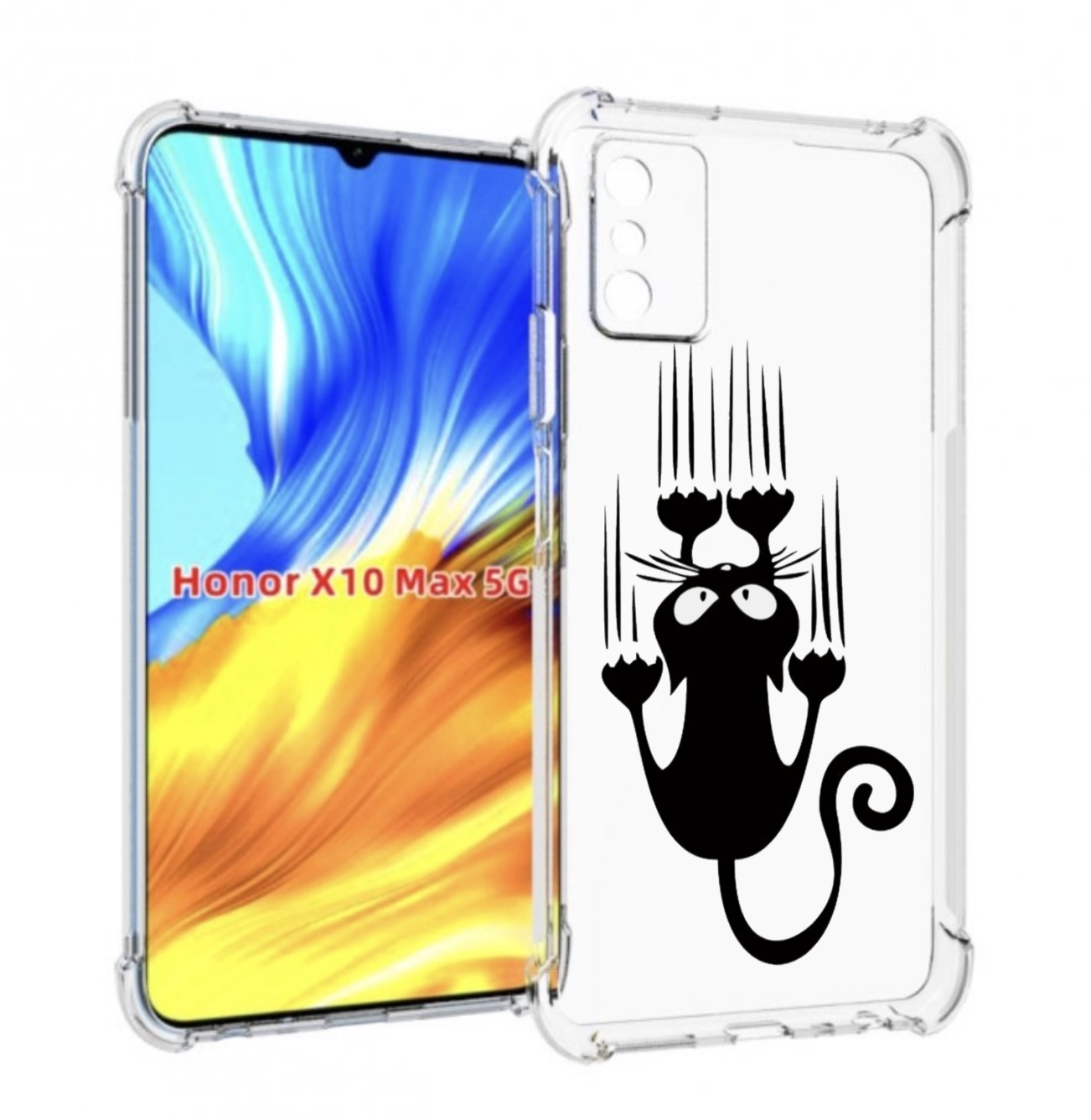

Чехол MyPads Свисающий-кот для Honor X10 Max, Прозрачный, Tocco
