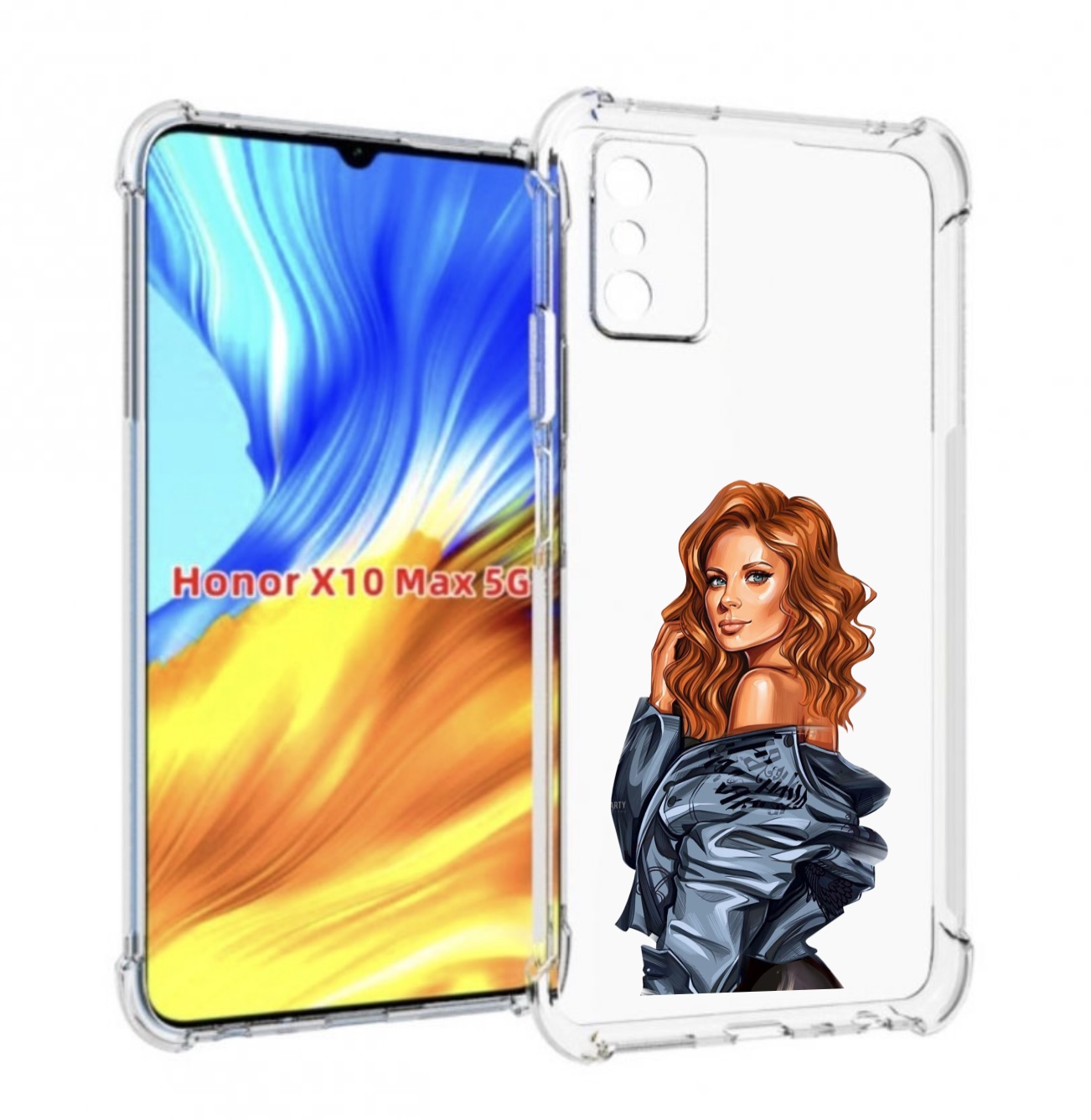 

Чехол MyPads Рыжая-девушка женский для Honor X10 Max, Прозрачный, Tocco