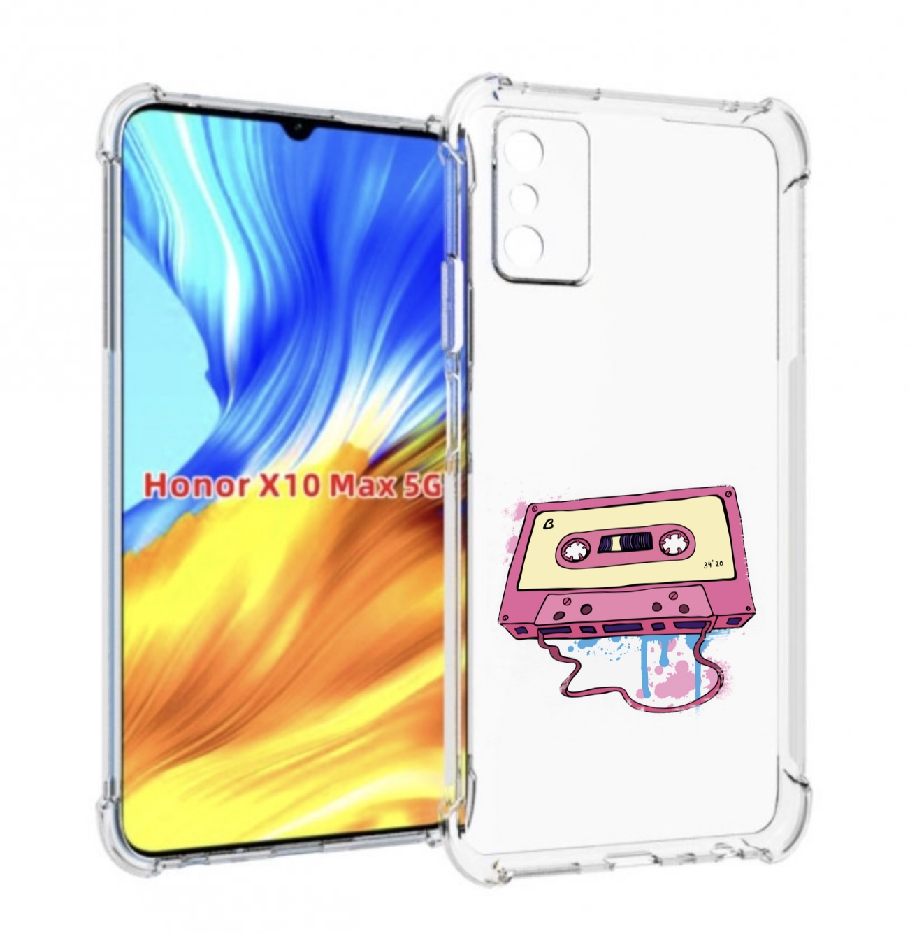 

Чехол MyPads Розовая кассета для Honor X10 Max, Прозрачный, Tocco