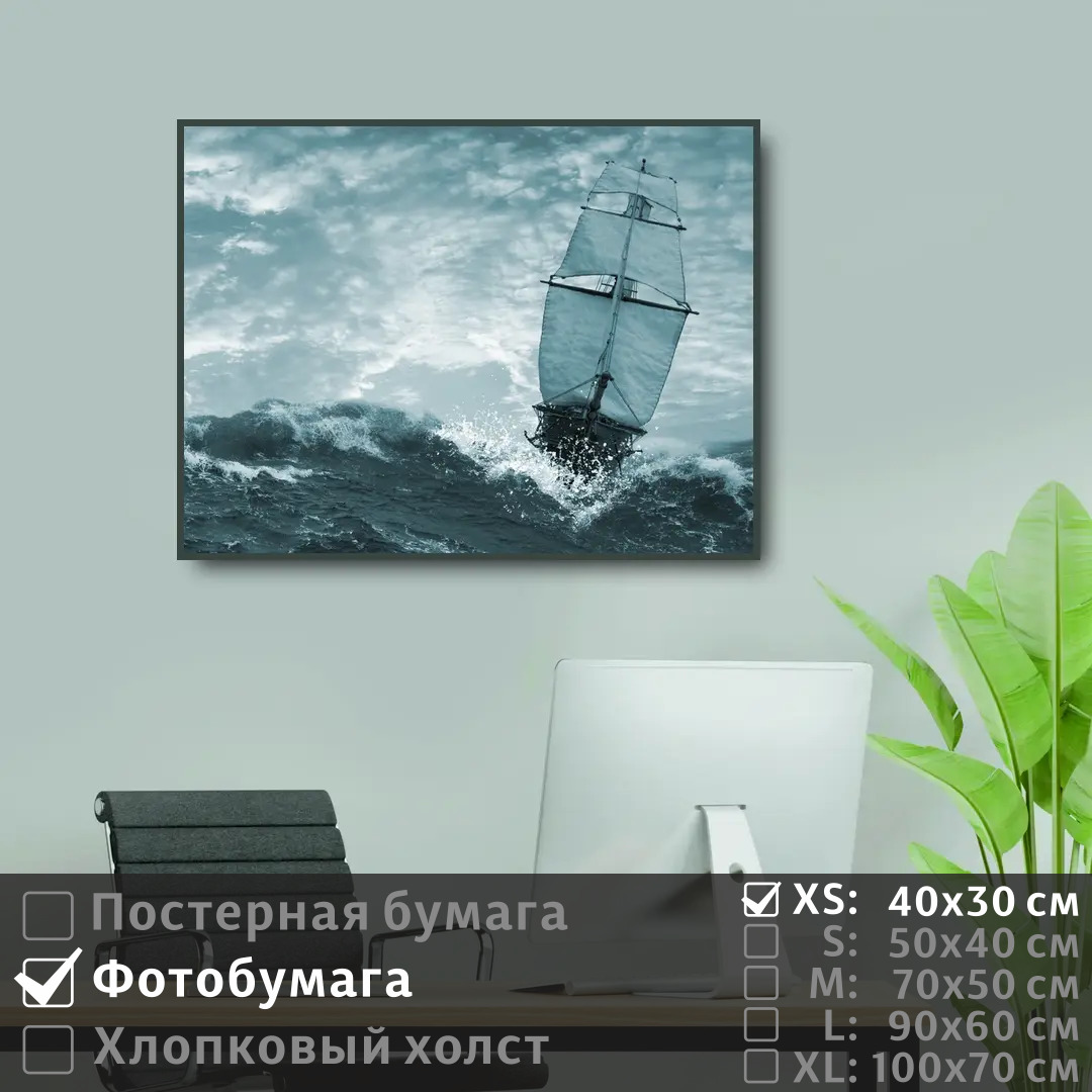 

Постер на фотобумаге ПолиЦентр Шторм в океане 40х30 см, ШтормВОкеане