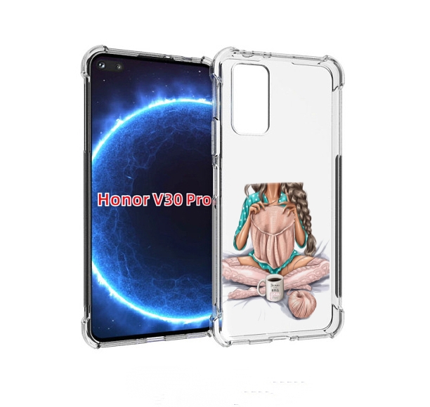 

Чехол бампер MyPads Девушка-вяжет женский для Honor V30 P, Прозрачный, Tocco