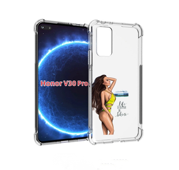 

Чехол бампер MyPads Девушка-в-купальнике для Honor V30 Pr, Прозрачный, Tocco