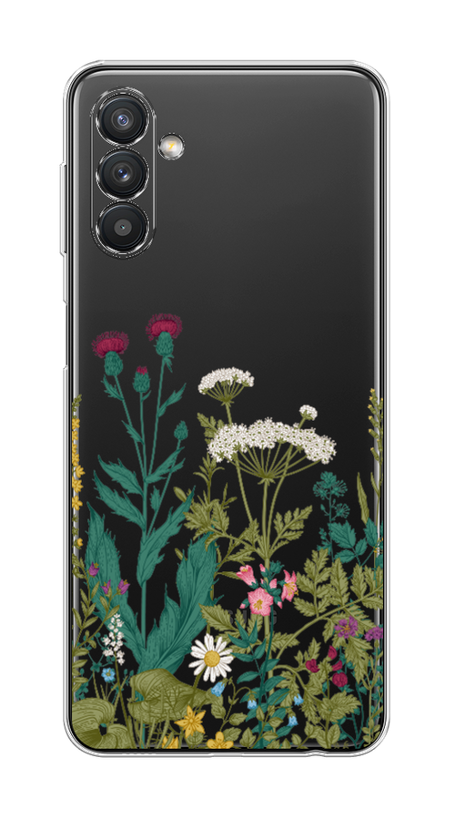 

Чехол на Samsung Galaxy A13 5G/A04s "Дикие полевые цветы", Зеленый;розовый;белый, 2104150-2