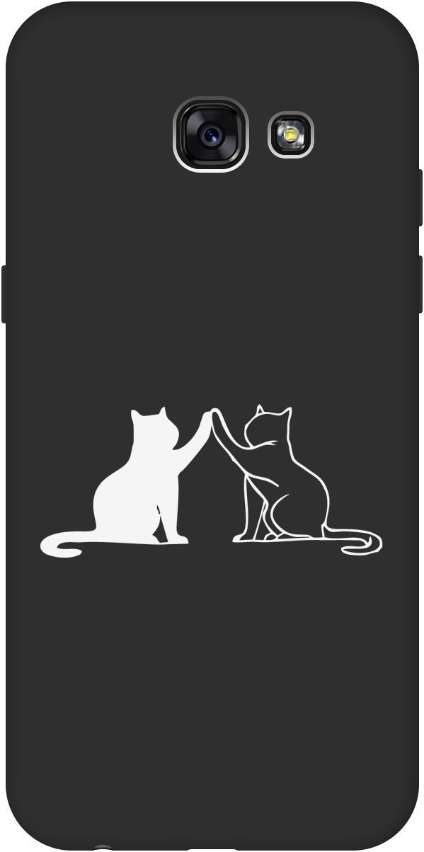 

Матовый чехол на Samsung Galaxy A5 (2017) с принтом "Cats W" черный, Черный;белый, 8415