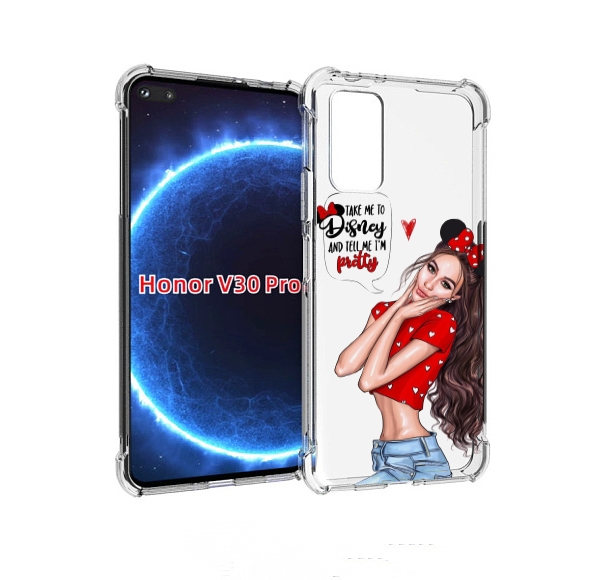 

Чехол бампер MyPads Девушка-Мини женский для Honor V30 Pr, Прозрачный, Tocco