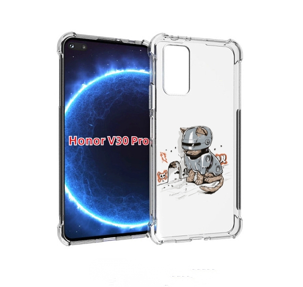 

Чехол бампер MyPads Грозный кот для Honor V30 Pro, Прозрачный, Tocco
