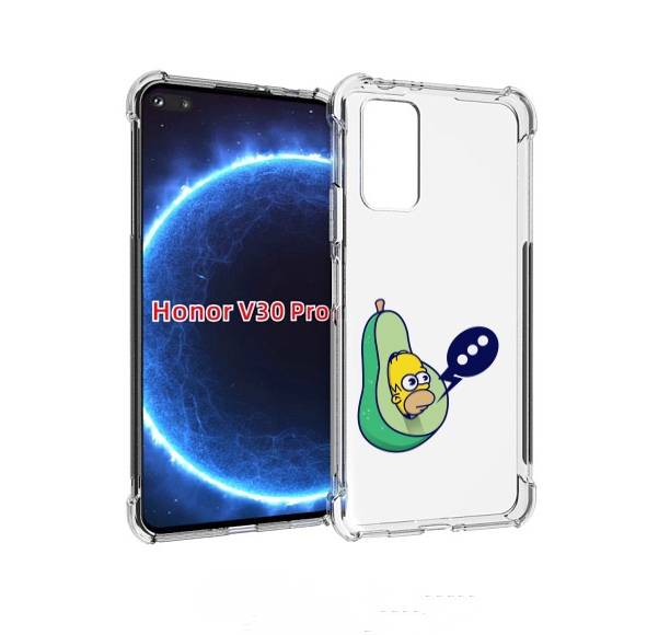 

Чехол бампер MyPads Гомер-авокадо для Honor V30 Pro, Прозрачный, Tocco
