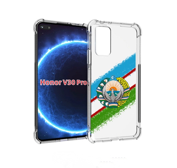 

Чехол бампер MyPads Герб флаг Узбекистана для Honor V30 P, Прозрачный, Tocco
