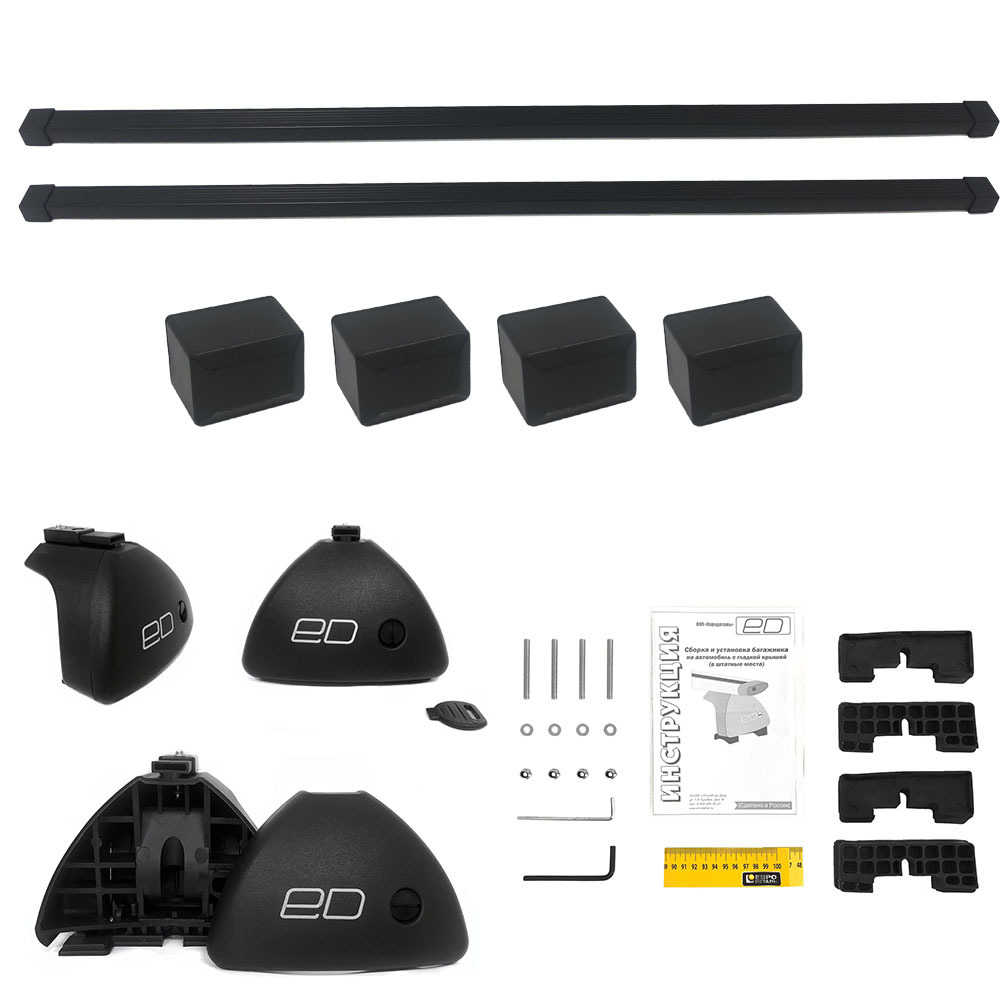 

Багажник универсальный Евродеталь на крышу Volkswagen Amarok 2010- Black прямоугольный, Черный, OZPTSM131