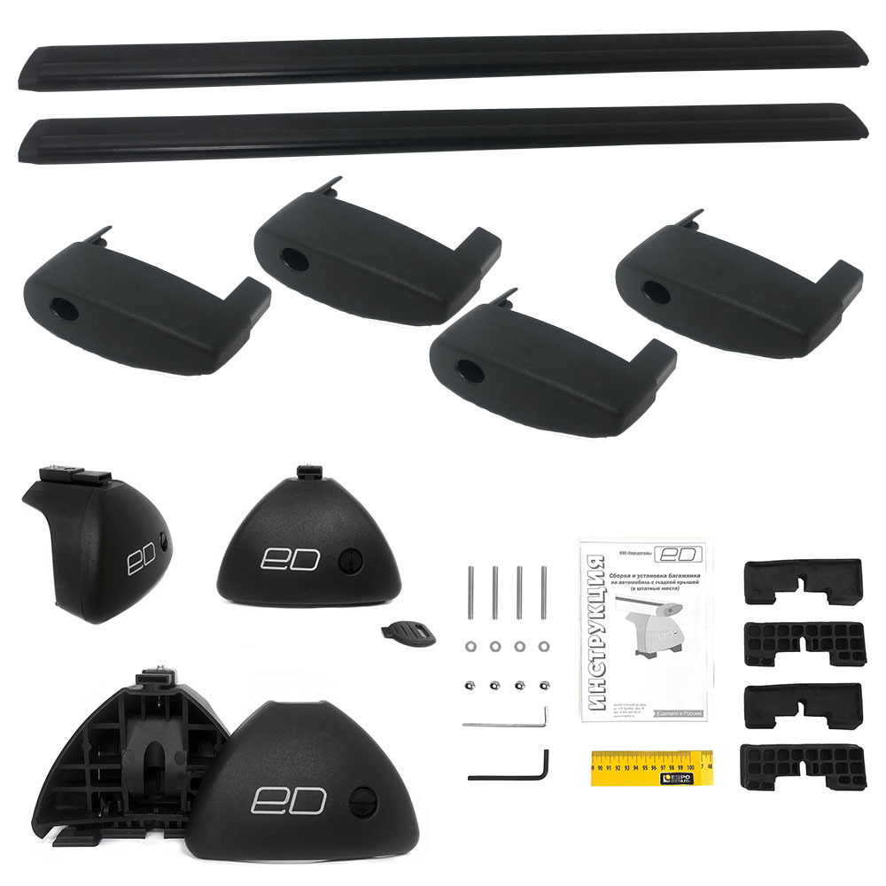 

Багажник универсальный Евродеталь аэро на крышу Volkswagen Amarok 2010- Black крыловидный, Черный, OZPTSM135