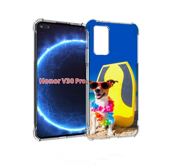 

Чехол бампер MyPads Гавайская-собака для Honor V30 Pro, Прозрачный, Tocco