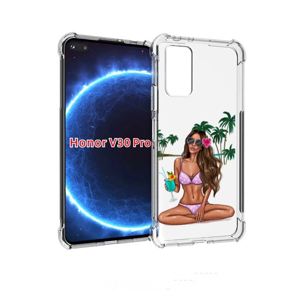 

Чехол бампер MyPads Гавайская-девушка женский для Honor V, Прозрачный, Tocco