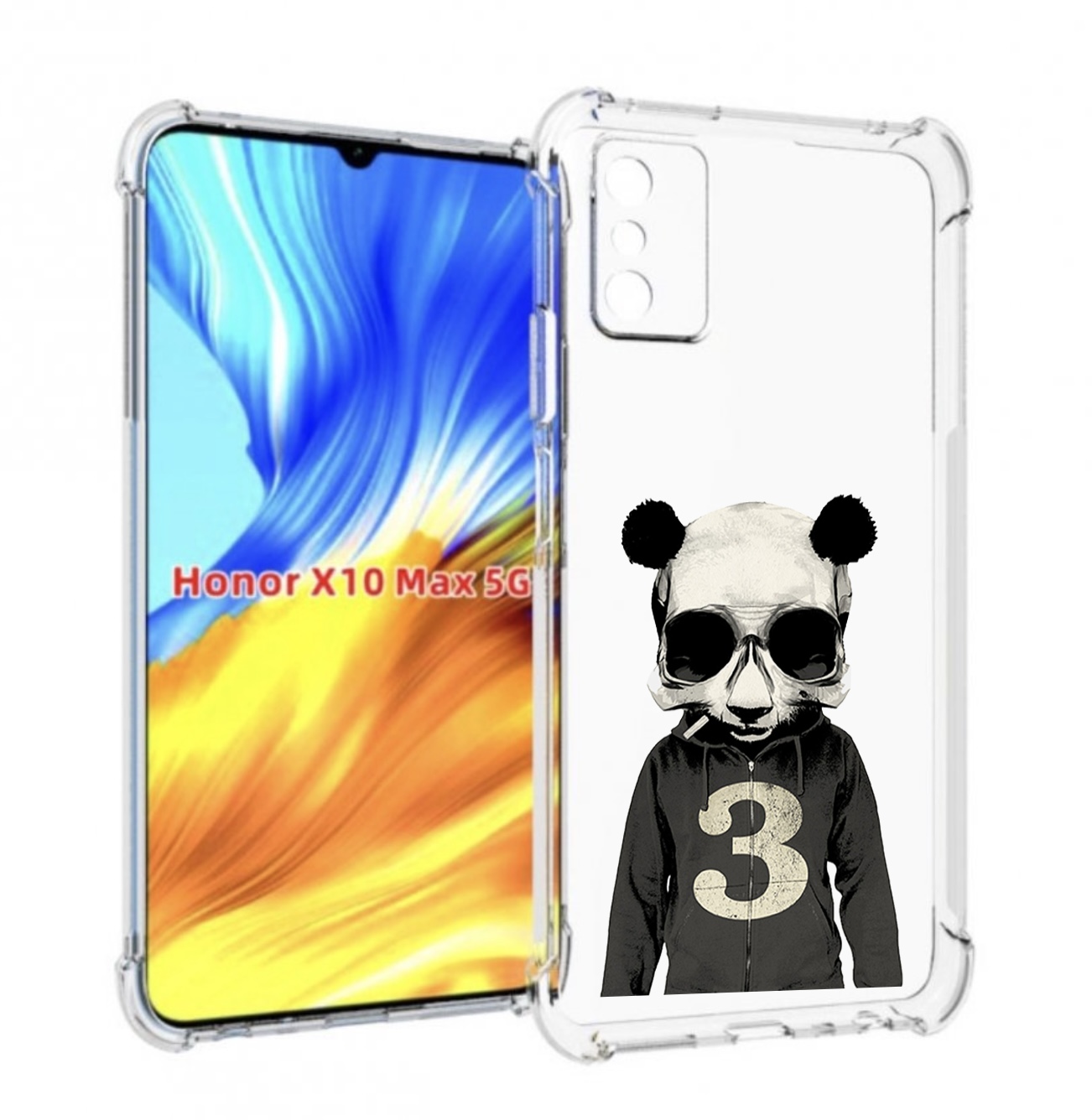 

Чехол MyPads Панда-в-костюме для Honor X10 Max, Прозрачный, Tocco