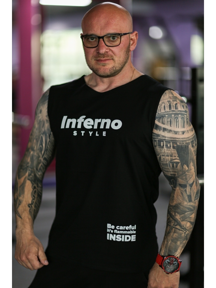 

Майка мужская INFERNO style М-002-005 черная XL, Черный, М-002-005