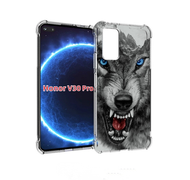 

Чехол бампер MyPads Волк-частица мужской для Honor V30 Pr, Прозрачный, Tocco
