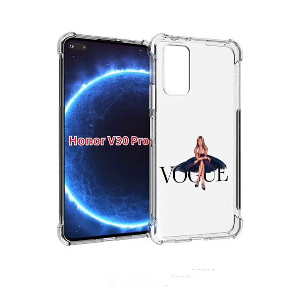 

Чехол бампер MyPads Вог-девушка женский для Honor V30 Pro, Прозрачный, Tocco