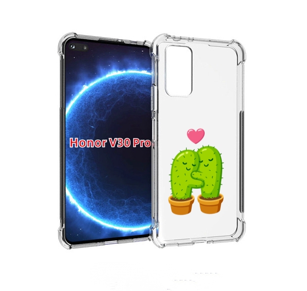 

Чехол бампер MyPads Влюбленные-кактусы для Honor V30 Pro, Прозрачный, Tocco