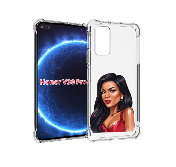 

Чехол бампер MyPads Брюнетка-в-красном-платье для Honor V, Прозрачный, Tocco