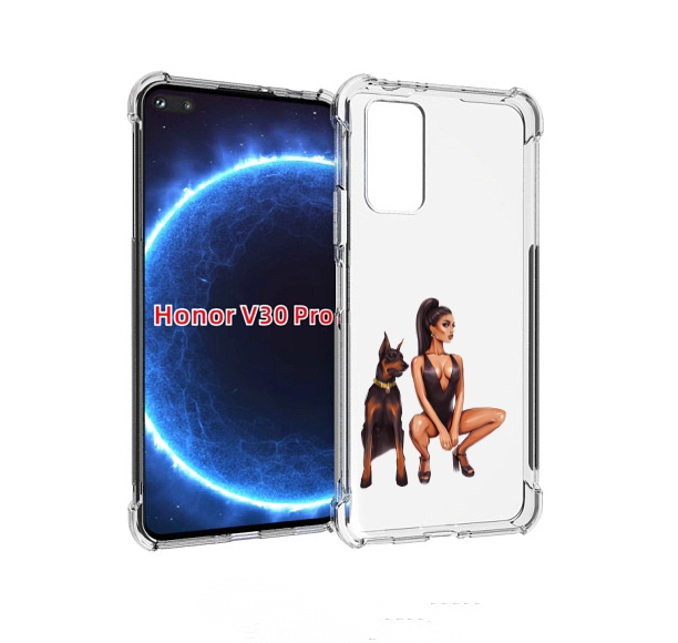 

Чехол бампер MyPads Борзая-девушка для Honor V30 Pro, Прозрачный, Tocco