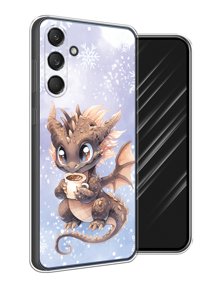 

Чехол Awog на Samsung Galaxy M55 "Дракончик с кружкой тёмный", Бежевый;розовый;серый, 2109650-1