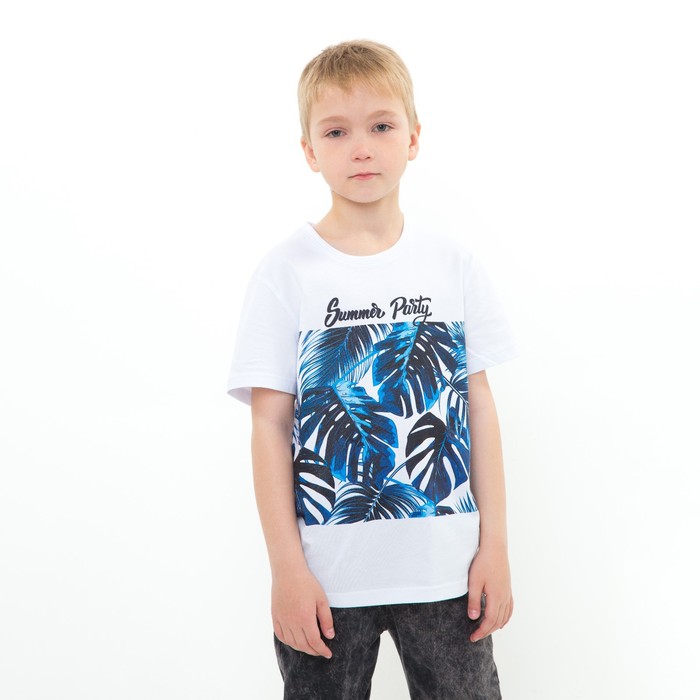 

Футболка для мальчика, белый, 134