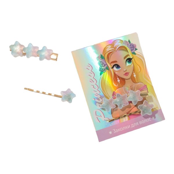 

Заколки для волос Princess, голубые звезды, 2 шт., Art beauty_kids