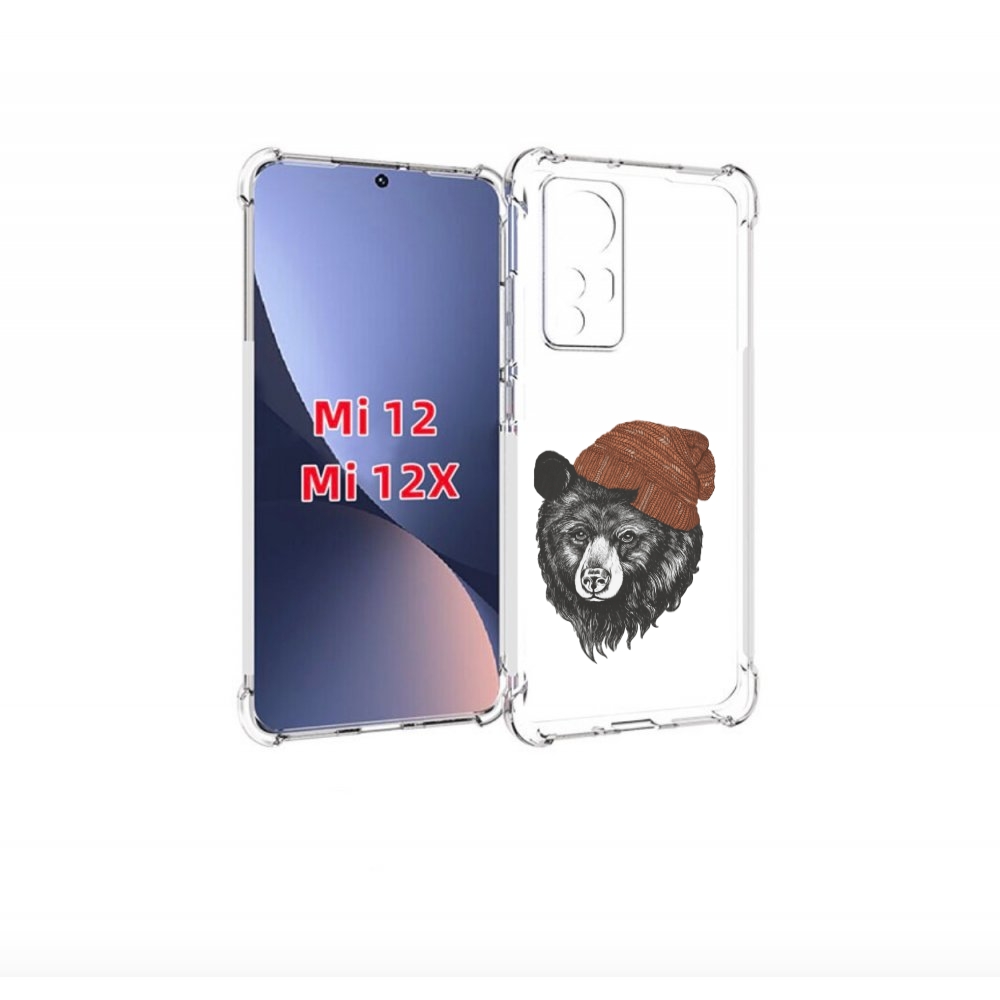

Чехол-бампер MyPads Медведь в шапке 2 для Xiaomi 12/Xiaomi 12X п, Прозрачный, Tocco