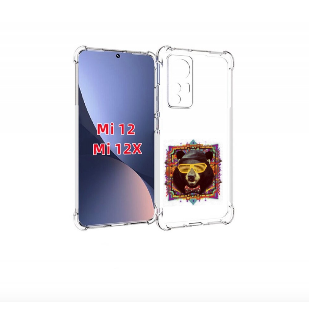 

Чехол бампер MyPads Медведь в очках для Xiaomi 12., Прозрачный, Tocco