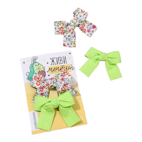 

Заколки бантики для волос Живи мечтой, Разноцветный, Art beauty_kids