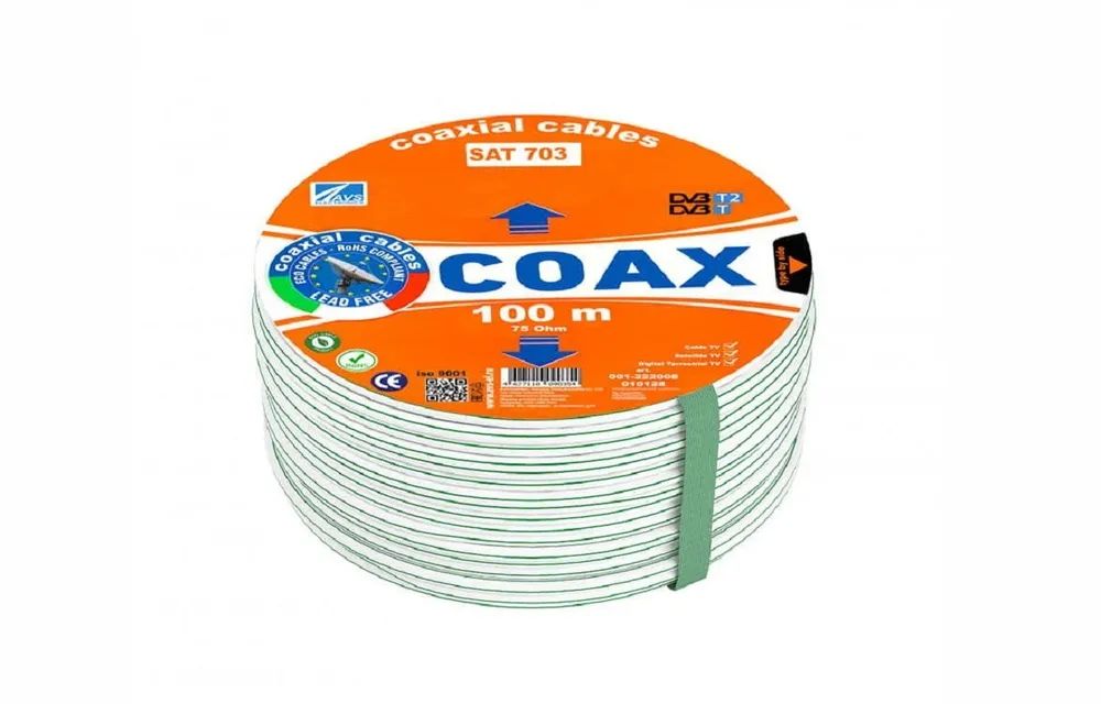 Коаксиальный телевизионный кабель COAХ PLUS RG 6 U 100m 001-210053