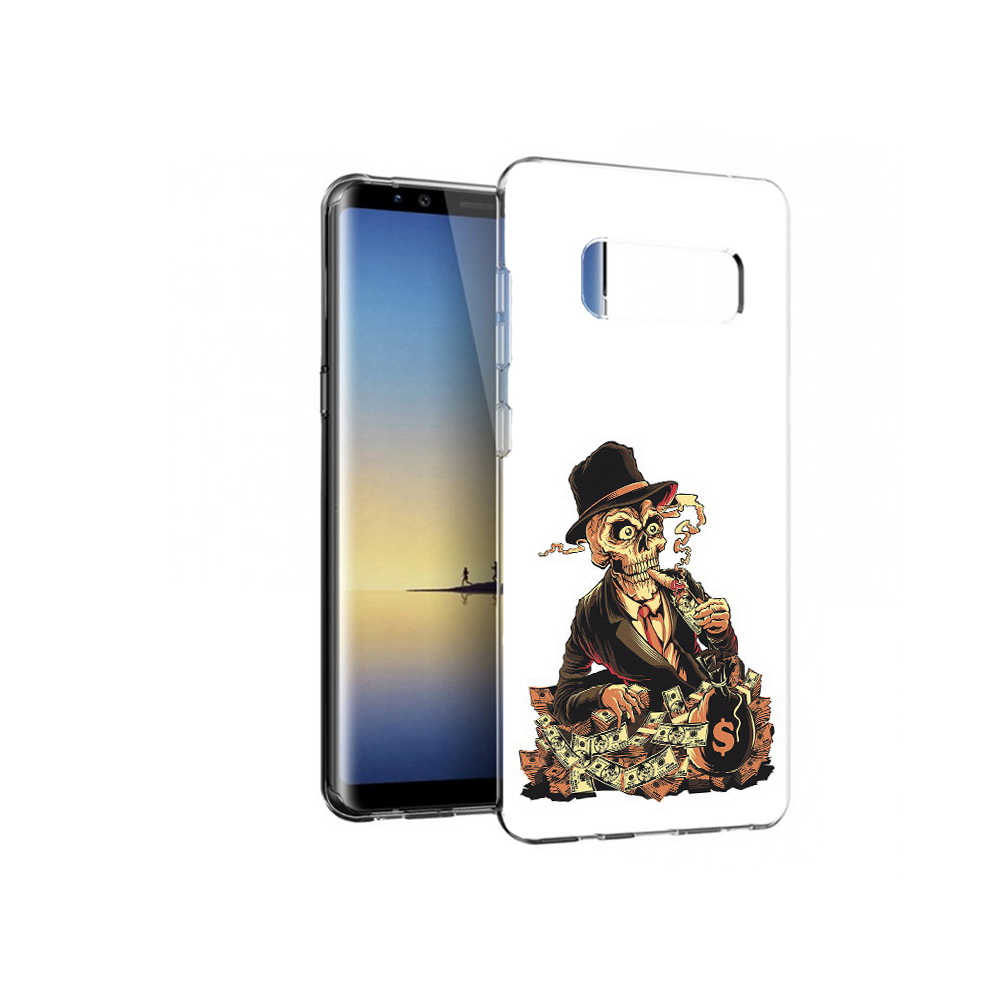 

Чехол MyPads Tocco для Samsung Galaxy Note 8 нарисованный череп с сигаретой, Прозрачный, Tocco
