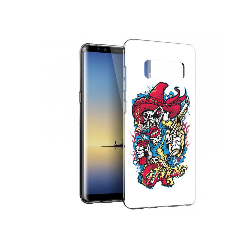 

Чехол MyPads Tocco для Samsung Galaxy Note 8 нарисованный скелет с писталетом, Прозрачный, Tocco