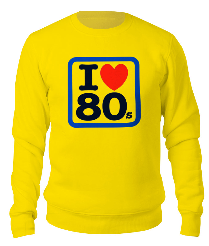 

Свитшот унисекс Printio I love 80's желтый XS, I love 80's