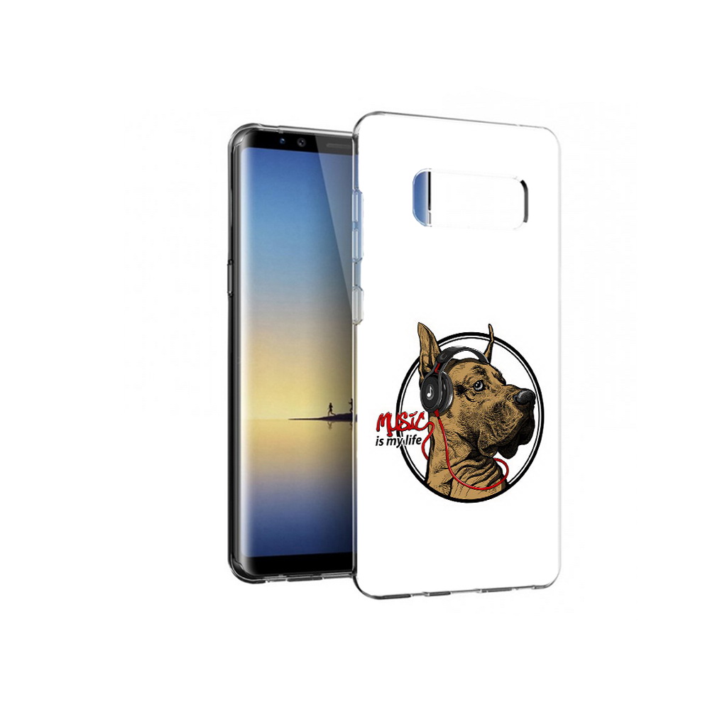 

Чехол MyPads Tocco для Samsung Galaxy Note 8 музыкальная собака, Прозрачный, Tocco