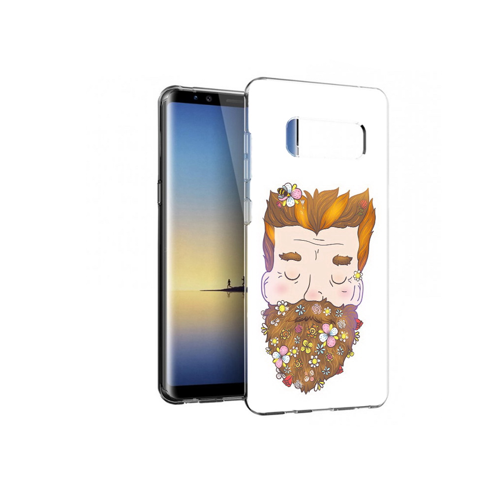 

Чехол MyPads Tocco для Samsung Galaxy Note 8 мужчина с цветами в бороде, Прозрачный, Tocco